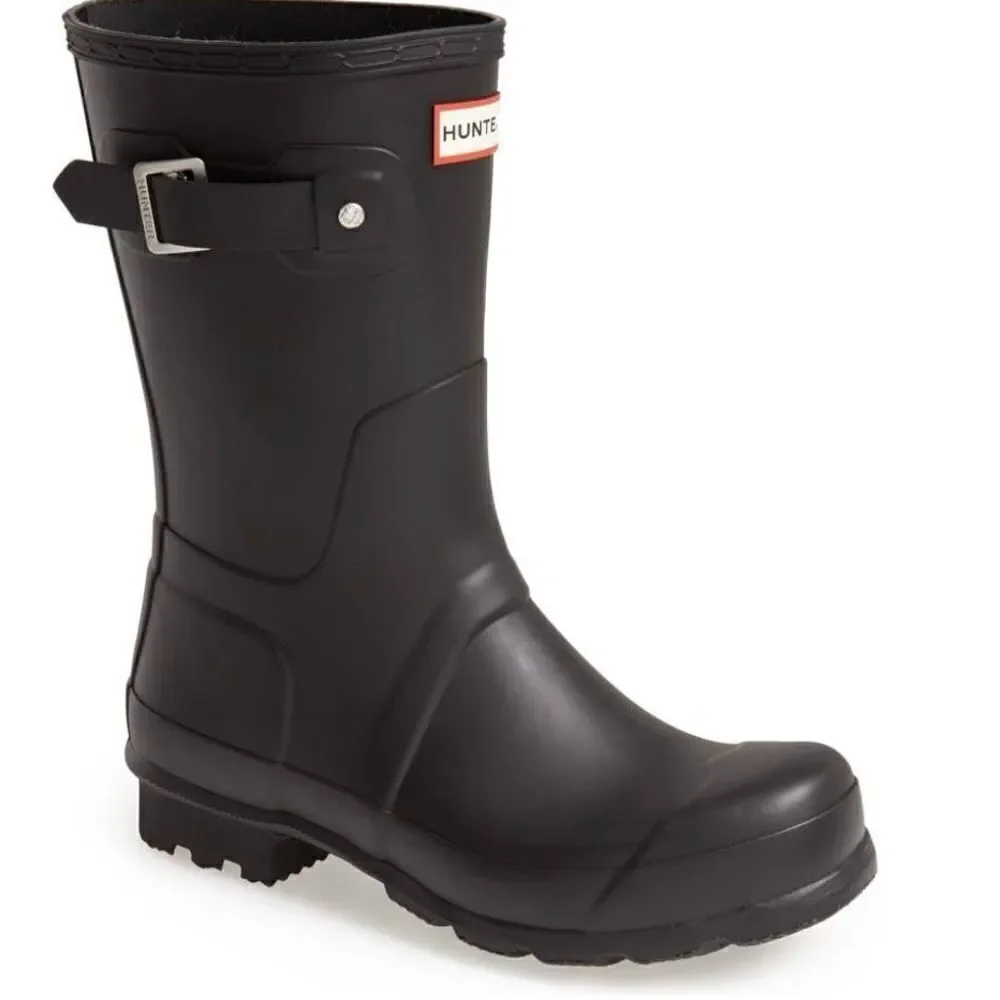 HUNTER Original Short‎ Waterproof Rain Boot, Rubber Black, Size 11, NWT